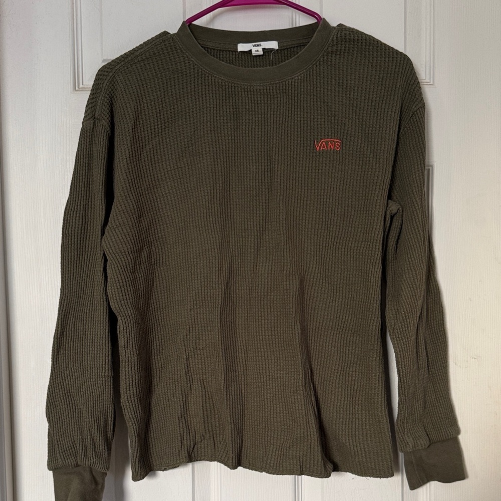 Vans Olive Long Sleeve Waffle Tee